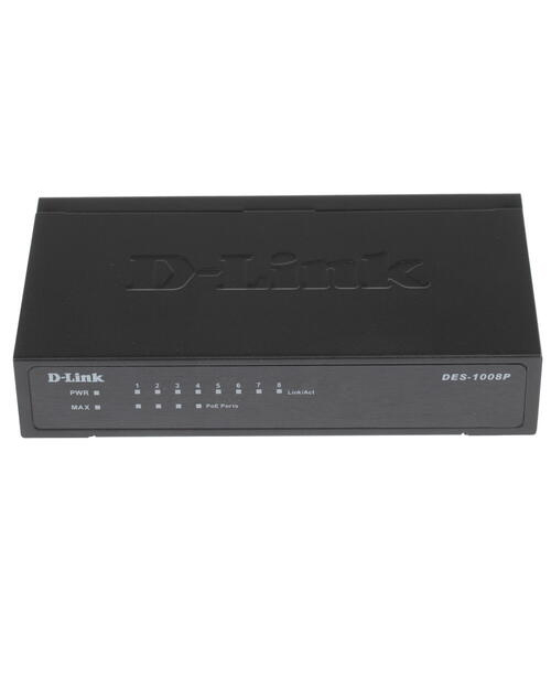D-Link DES-1008P  8-порт  10/100M с 4 портами РоЕ - фото 1