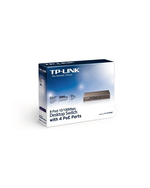 TP-Link TL-SF1008P Коммутатор 8-порт10/100 неуправляемый с 4 PoE - фото 4
