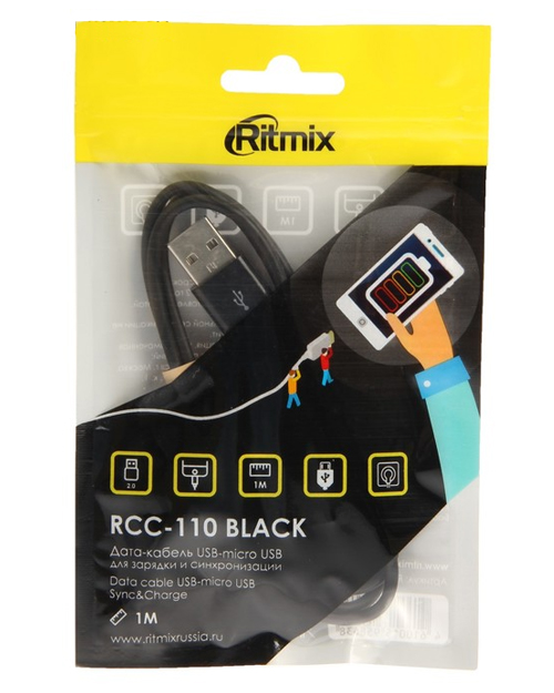 Кабель для зарядки micro USB RITMIX RCC-110 Black