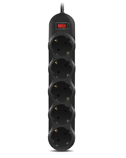 Сетевой фильтр SVEN SF-05L 5,0 м (5 sockets), черный - фото 2