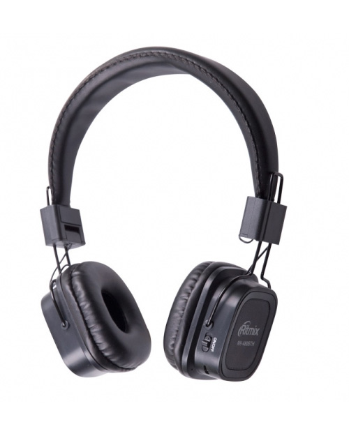 RITMIX RH-480BTH Гарнитура Bluetooth+ кабельное подключение + встроенный FM-приемник, MP3, черный