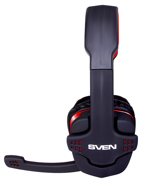 SVEN AP-G855MV Игровые стереонаушники с микрофоном черный-красный - фото 3
