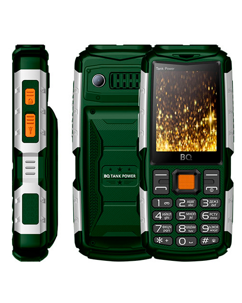 Мобильный телефон  BQ-2430 Tank Power Зелёный+Серебро