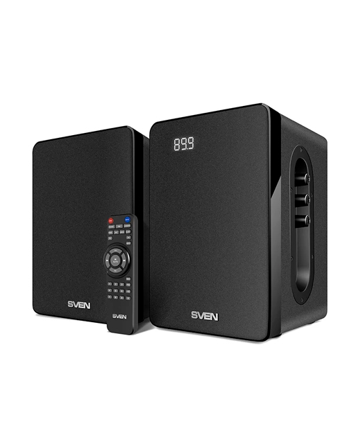 SVEN SPS-710, чёрный, акустическая система 2.0, мощность 2x20Вт (RMS), FM-тюнер, USB/SD, дисплей - фото 1