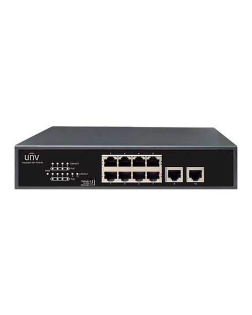 UNV   NSW2010-10T-POE-IN 10×100Mbps network ports (RJ45), including 8 PoE ports