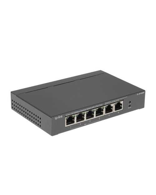 TP-Link TL-SF1006P 6-портовый 10/100 Мбит/с настольный коммутатор с 4 портами PoE+ - фото 1