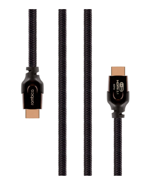 Rombica кабель для видео DX30 HDMI to HDMI, 2.1, 3 м., черно-оранжевый - фото 1