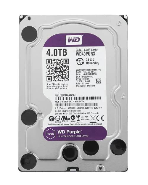 UNV  WD40PURX Жесткий диск для видеонаблюдения HDD  4Tb Western Digital Purple SATA 6Gb/s 64Mb 3,5"