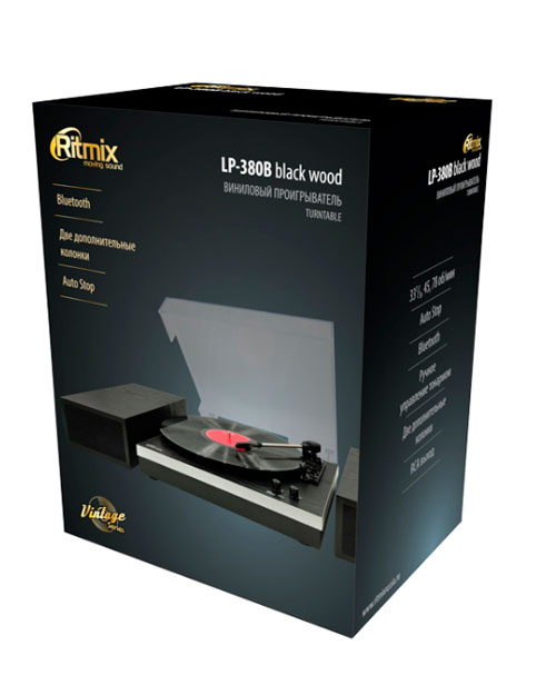 Проигрыватель виниловых пластинок RITMIX LP-380B Black wood - фото 3