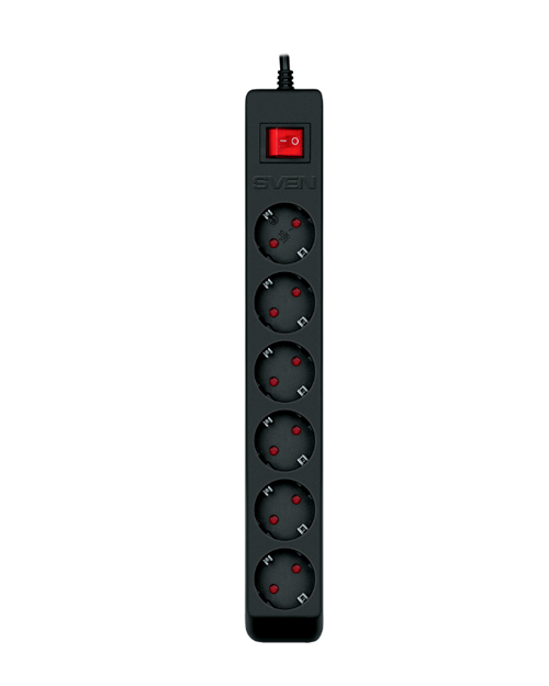 SVEN Сетевой фильтр Surge Protector Optima 1,8 m (6 sockets) black, color box - фото 2