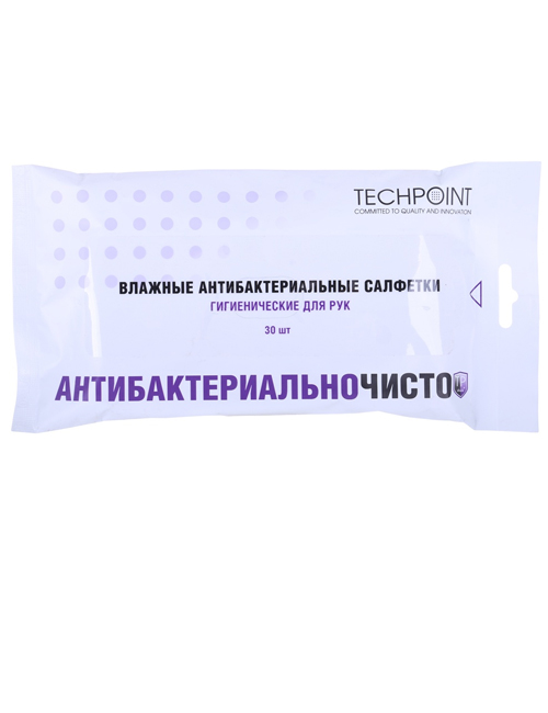 Techpoint  Влажные салфетки  9014 антибактериальные для рук  в мягк. упак.(30шт.)