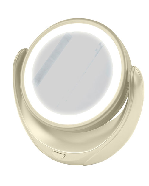 MARTA  Зеркало косметическое с подсветкой  MT-2653 молочный жемчуг