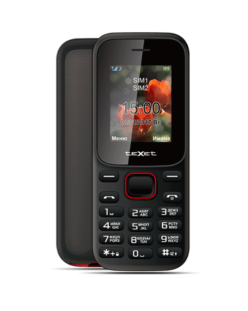 Мобильный телефон teXet ТМ-128 цвет черный-красный