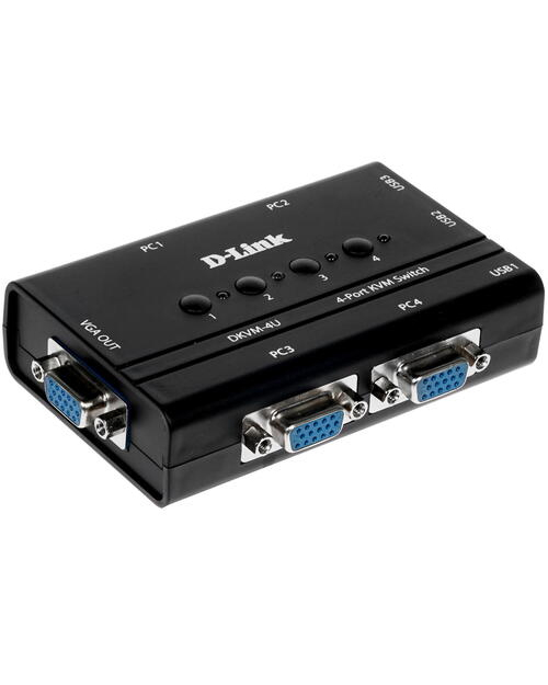 D-Link   DKVM-4U/C1B  4-порт переключатель KVM с портами USB