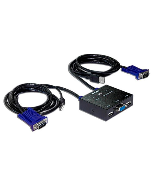 D-Link   KVM-221/C1A 2-х портовый USB KVM переключатель