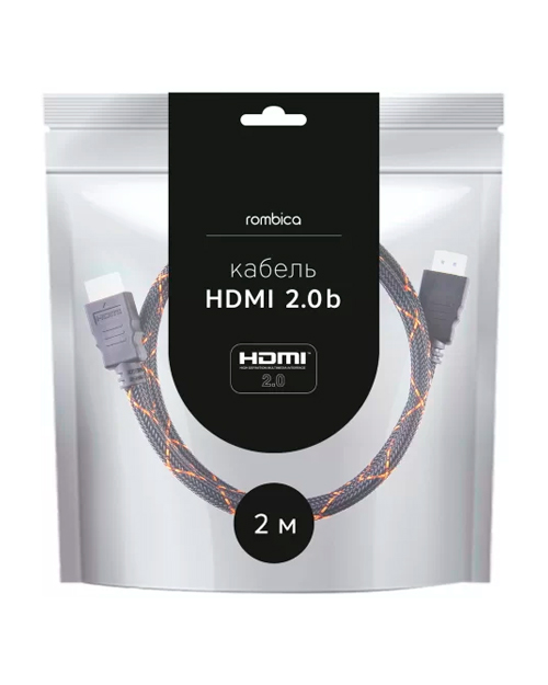 Rombica кабель для видео ZX20B HDMI to HDMI, 2.0b, 2 м., черный - фото 3