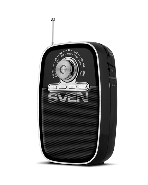 SVEN   SRP-445, черный, радиоприемник (3W, FM/AM, USB, microSD, battery)
