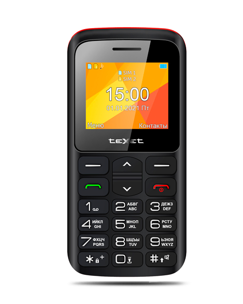 Мобильный телефон teXet TM-B323 цвет черный-красный