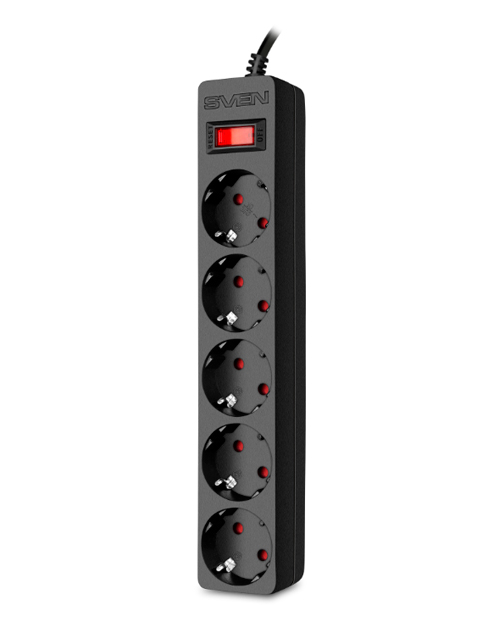 SVEN   Сетевой фильтр Surge Protector SF-05E 5,0 m, (5 sockets) black